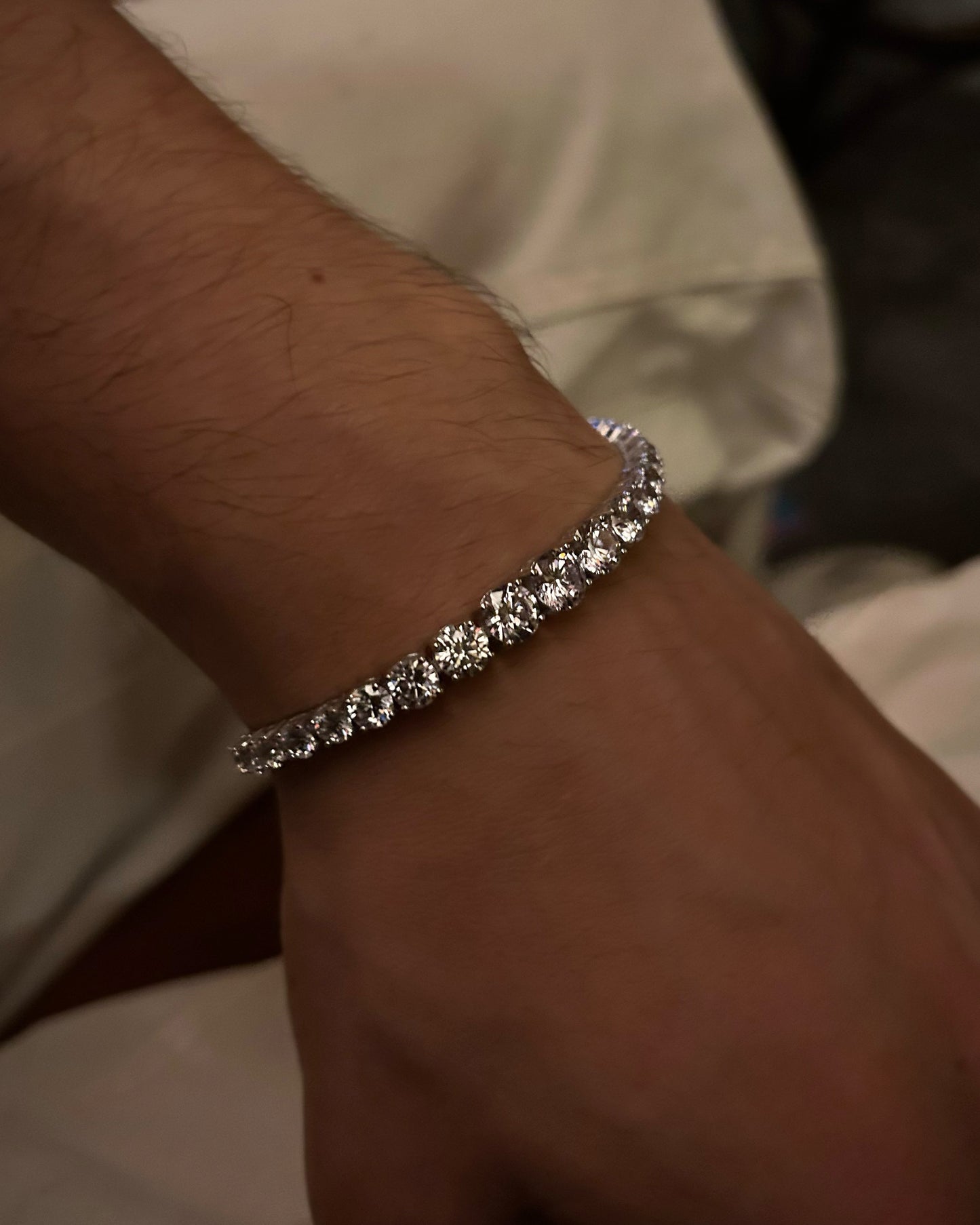 Genişleyen Taşlı Tenis Bileklik – 925 Ayar Gümüş (Rodyum Kaplama)