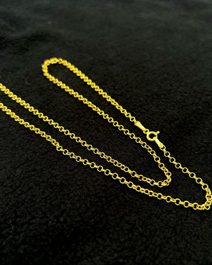 Altın Kaplama Minimalist Top Zincir – 925 Ayar Gümüş