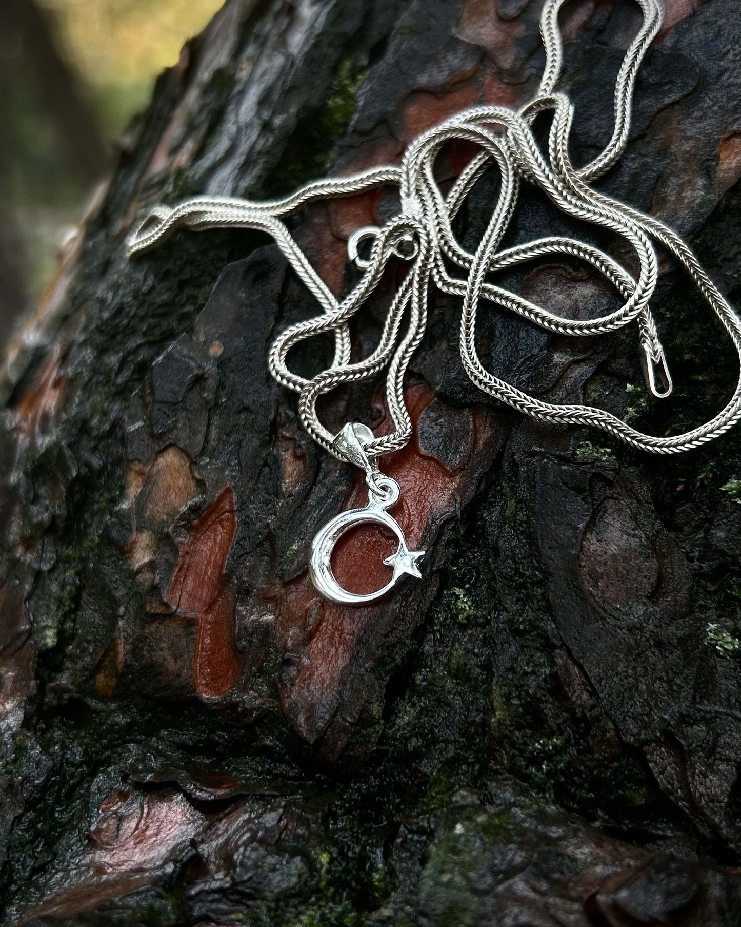 Minimal Ay Yıldız Kolye - 925 Ayar Gümüş