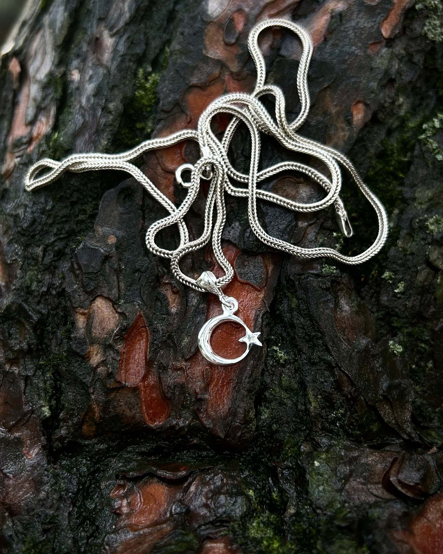 Minimal Ay Yıldız Kolye - 925 Ayar Gümüş