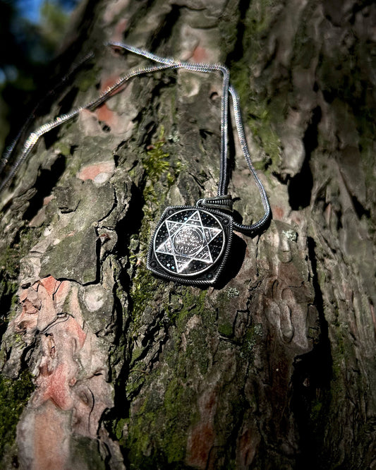 Siyah Süleyman Mührü Kolye - 925 Ayar Gümüş-Osiris Jewelry