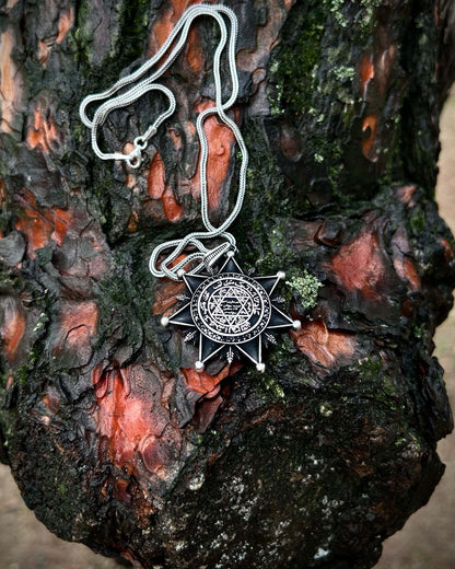 Büyük Süleyman Mührü Yıldız Kolye – 925 Ayar Gümüş