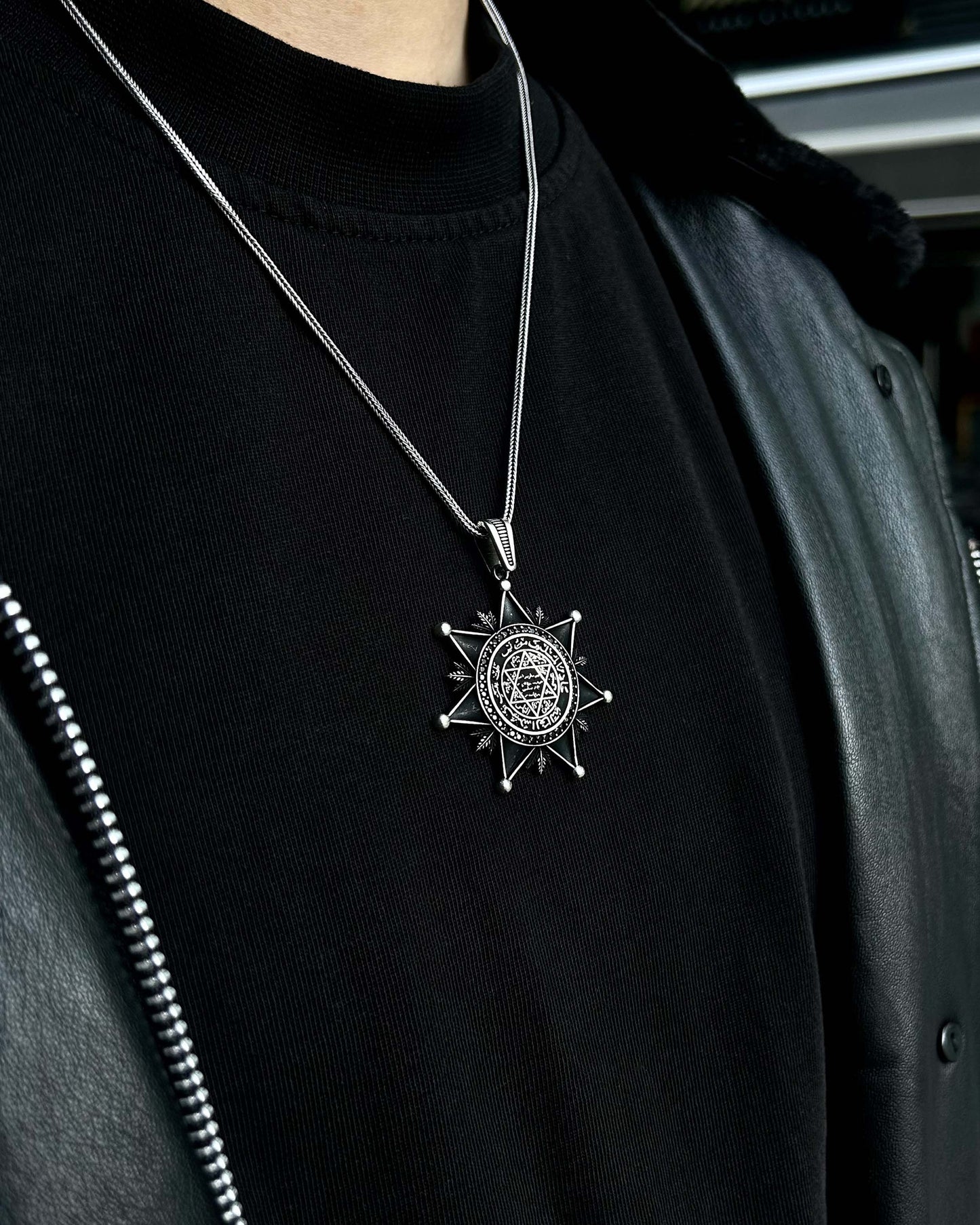 Büyük Süleyman Mührü Yıldız Kolye – 925 Ayar Gümüş