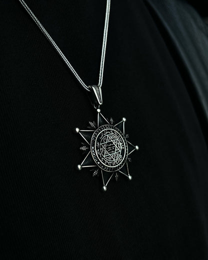 Büyük Süleyman Mührü Yıldız Kolye – 925 Ayar Gümüş