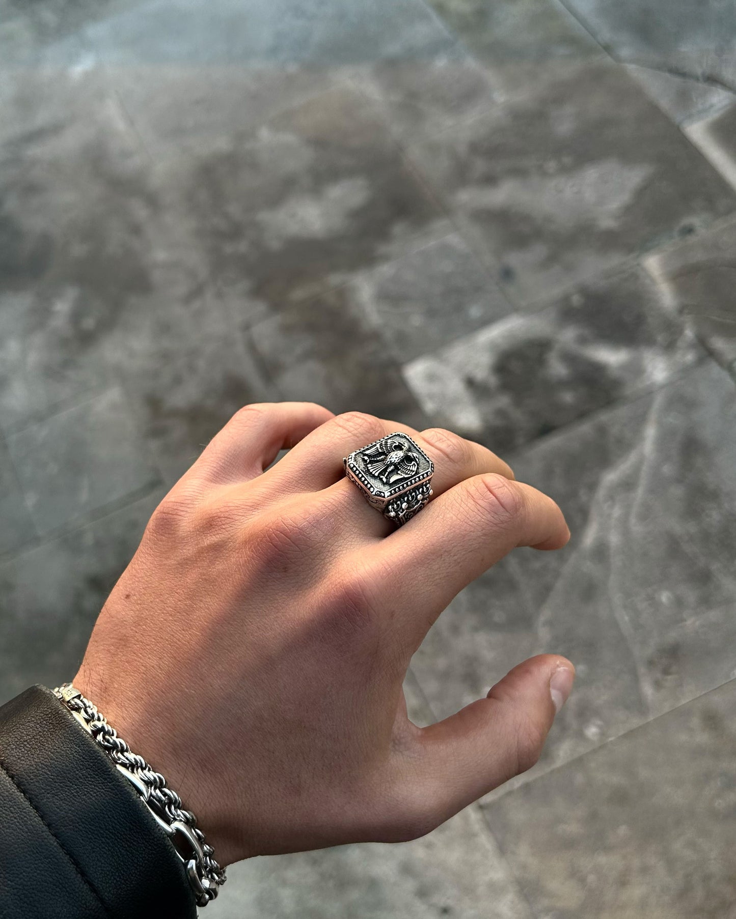 Çift Başlı Kartal Yüzük – 925 Ayar Gümüş-Yüzük-Osiris Jewelry