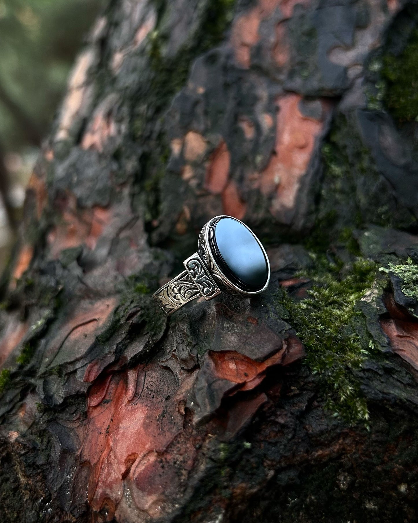 Minimal Siyah Onyx Yüzük – 925 Ayar Gümüş-Yüzük-Osiris Jewelry