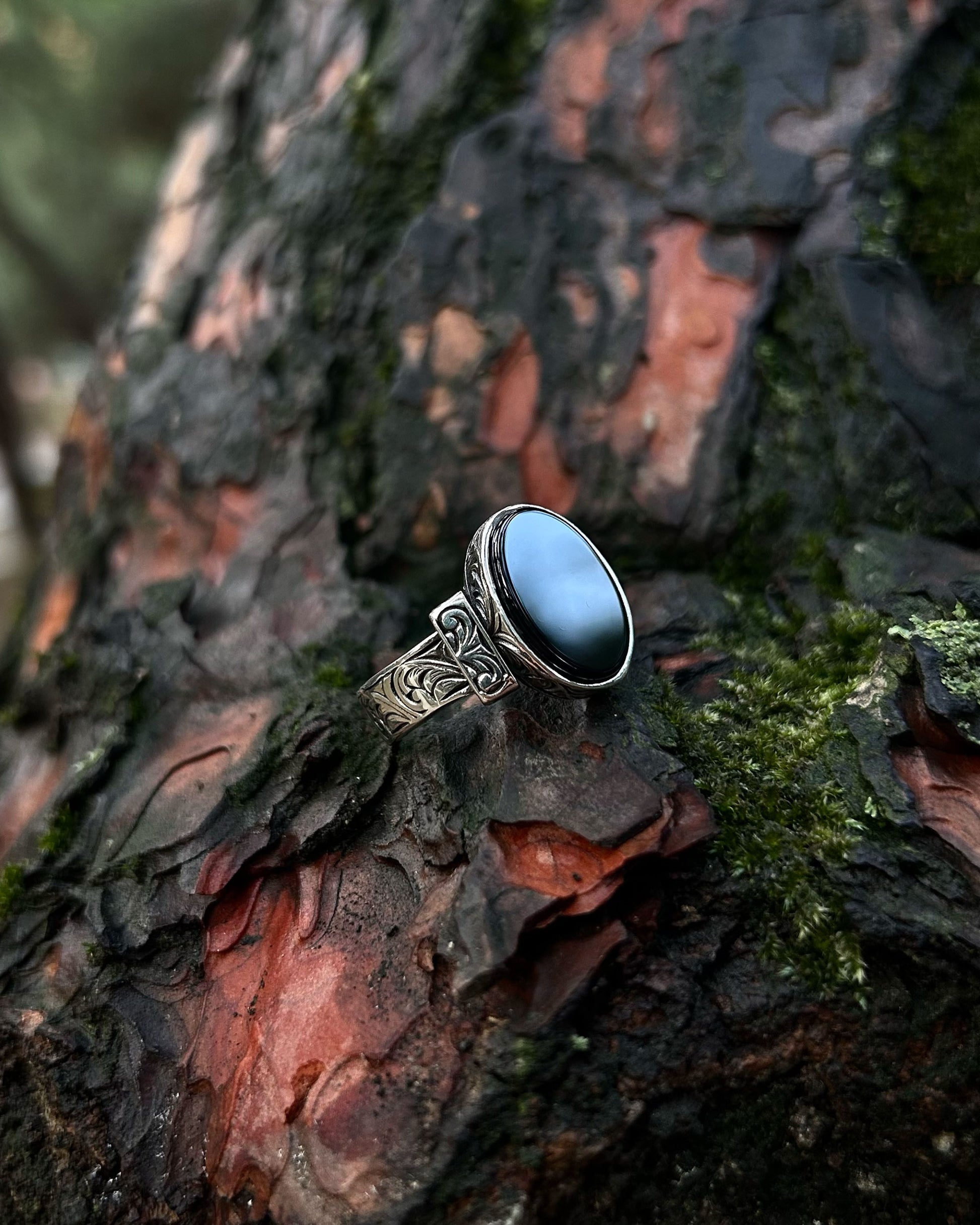 Minimal Siyah Onyx Yüzük – 925 Ayar Gümüş-Yüzük-Osiris Jewelry