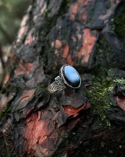 Minimal Siyah Onyx Yüzük – 925 Ayar Gümüş-Yüzük-Osiris Jewelry