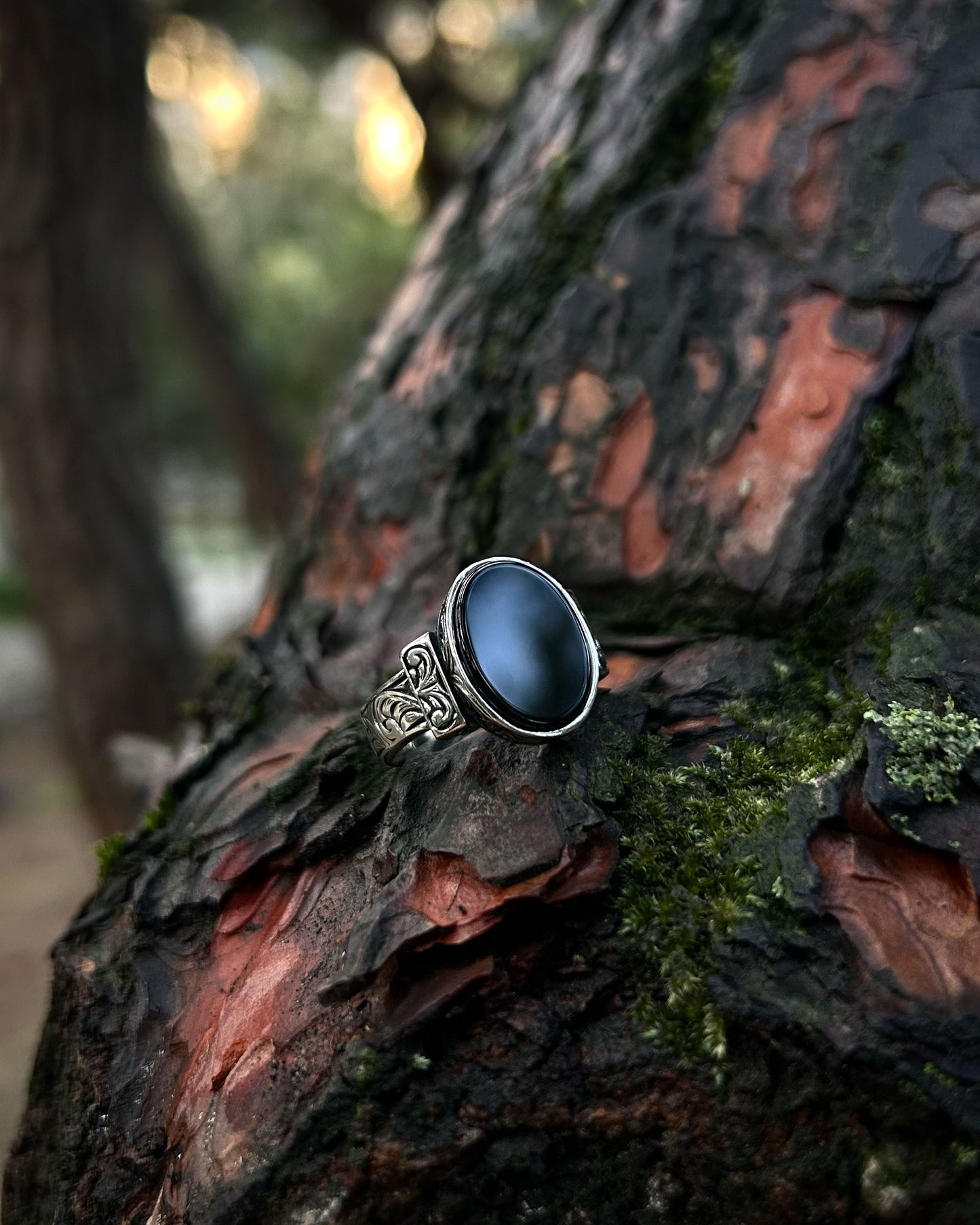 Minimal Siyah Onyx Yüzük – 925 Ayar Gümüş-Yüzük-Osiris Jewelry