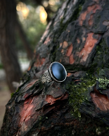 Minimal Siyah Onyx Yüzük – 925 Ayar Gümüş-Yüzük-Osiris Jewelry