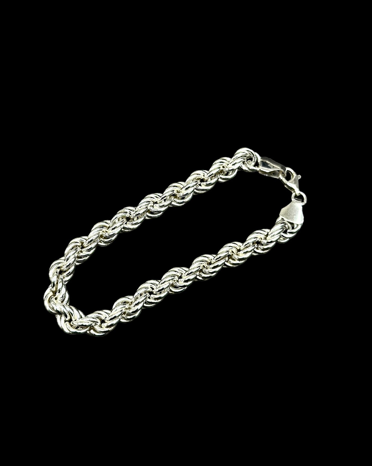 8mm Halat Zincir Bileklik - 925 Ayar Gümüş