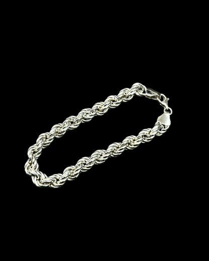 8mm Halat Zincir Bileklik - 925 Ayar Gümüş