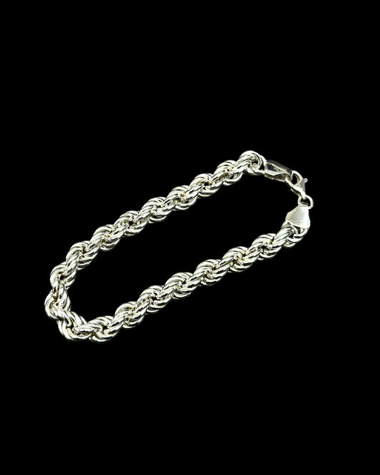 8mm Halat Zincir Bileklik - 925 Ayar Gümüş