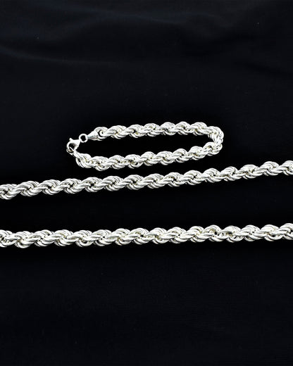 8mm Halat Zincir Kolye – 925 Ayar Gümüş
