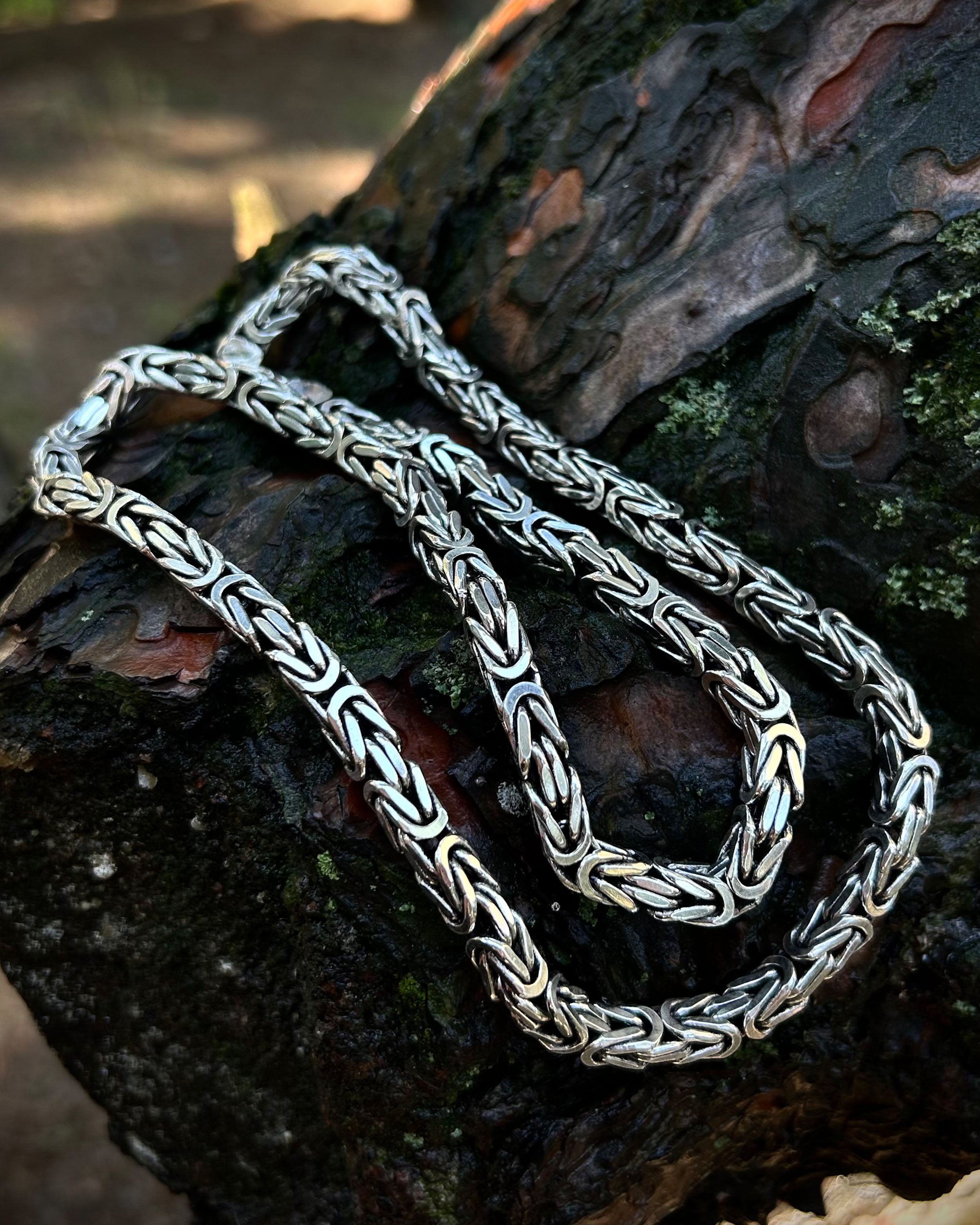 Heavy Byzantine King Chain Necklace - 6mm Square 925 Sterling Silver ...