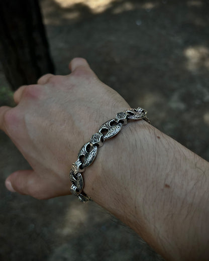 Ağır Old School Zincir Bileklik – 925 Ayar Gümüş