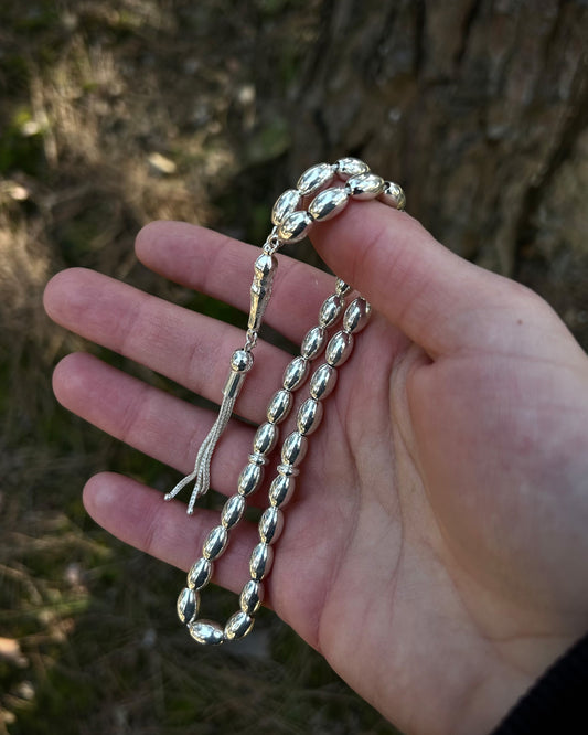 Zincirli Oval Tesbih – 925 Ayar Gümüş-Osiris Jewelry