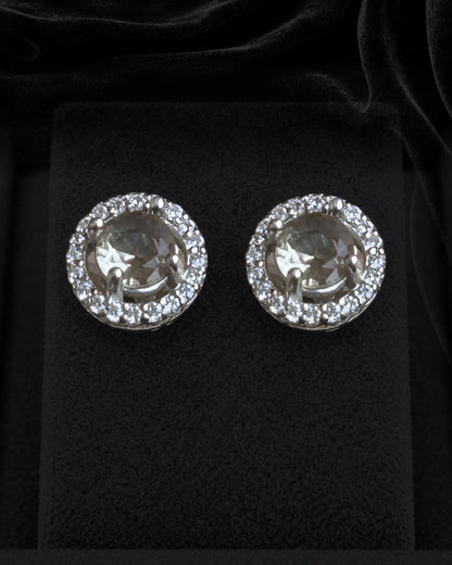Extra Taşlı Zultanite (Diaspore) Erkek Küpe 8 mm, 925 ayar gümüş; stüdyo ürün görünümü