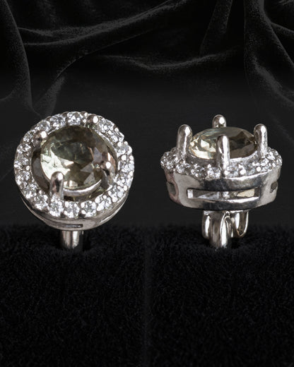Extra Taşlı Zultanite (Diaspore) Erkek Küpe 8 mm, 925 ayar gümüş; stüdyo ürün görünümü