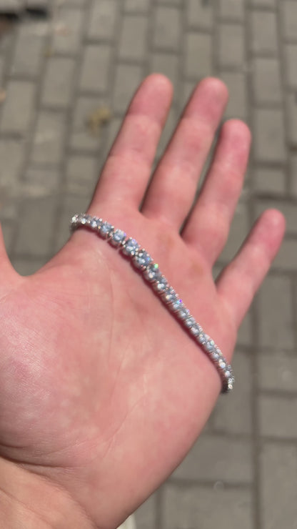 Genişleyen Taşlı Tenis Bileklik – 925 Ayar Gümüş (Rodyum Kaplama)