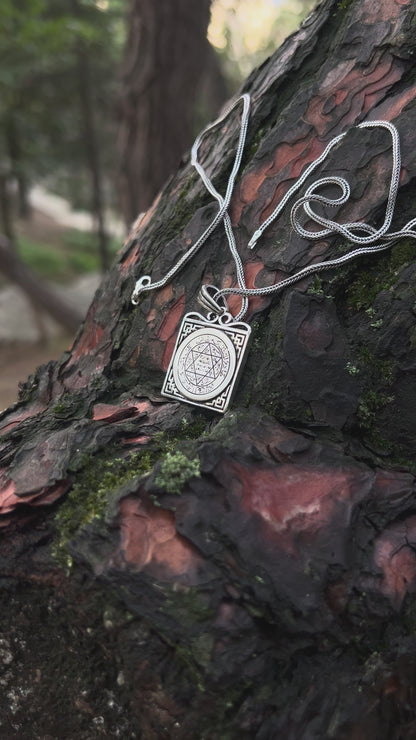 Kare Süleyman Mührü Kolye – 925 Ayar Gümüş