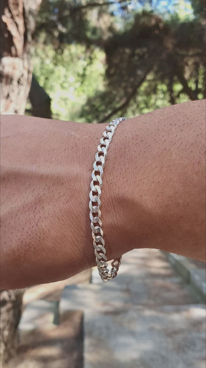 Klasik Curb Zincir Bileklik – 925 Ayar Gümüş