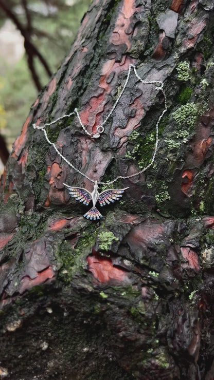 Rainbow Phoenix Necklace - 925 Sterling Silver