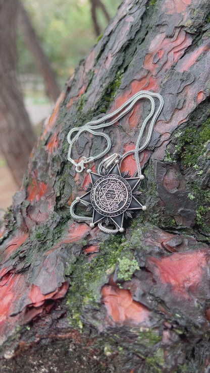 Büyük Süleyman Mührü Yıldız Kolye – 925 Ayar Gümüş