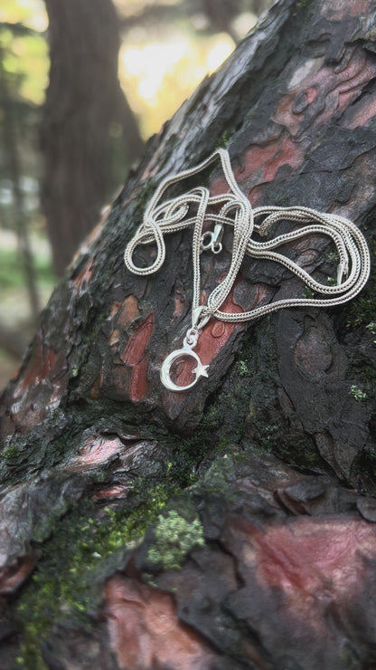 Minimal Ay Yıldız Kolye - 925 Ayar Gümüş