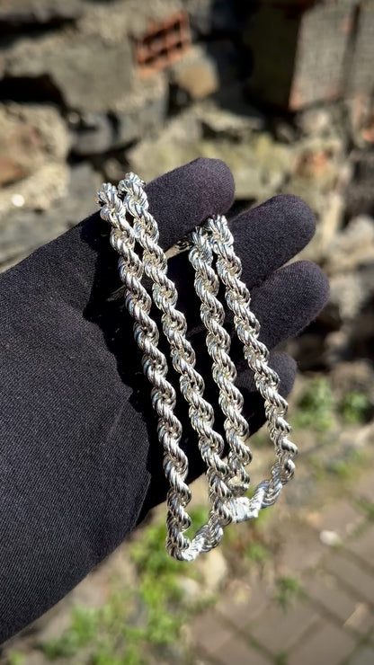 8mm Halat Zincir Bileklik - 925 Ayar Gümüş
