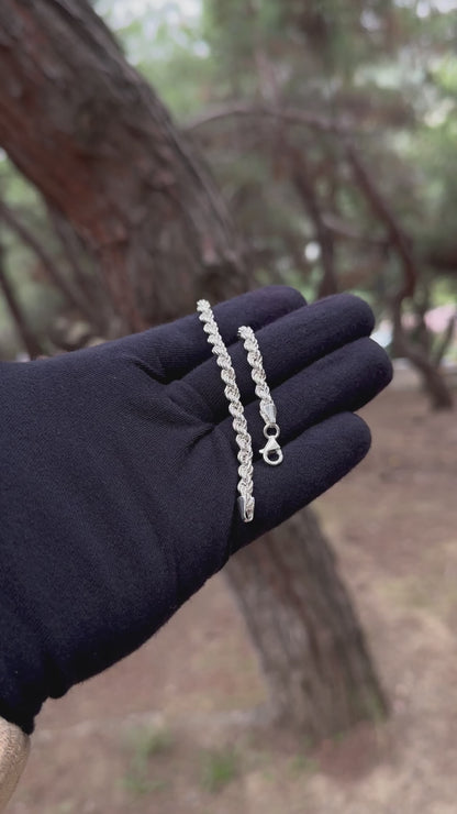 Halat Zincir Bileklik - 4,5mm 925 Ayar Gümüş