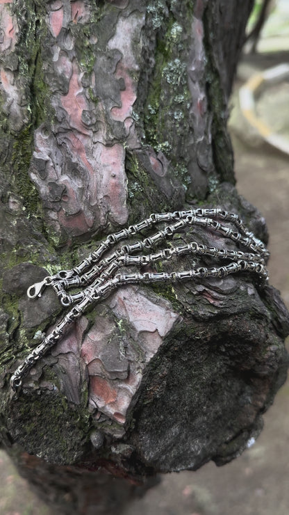 Collier à maillons en os – Argent sterling 925