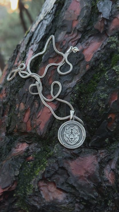 Bozkurt Madalyon Kolye - 925 Ayar Gümüş