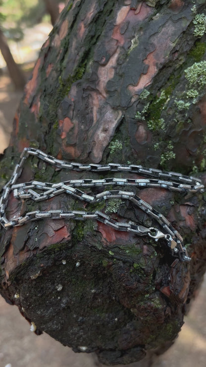 Collier à chaîne brodé à la main - Argent sterling 925
