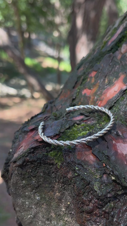Bracelet manchette spirale (creuse) – Argent 925