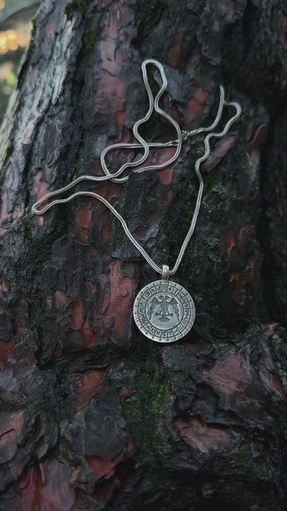 Selçuklu Kartalı ve Oğuz Boyları Kazıma Kolye – 925 Ayar Gümüş