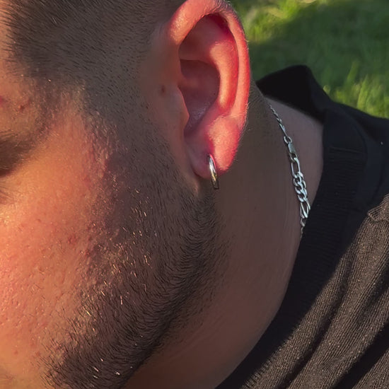 Halka Erkek Küpe, 14 mm / 18 mm, 15 saniyelik gerçek çekim ürün videosu