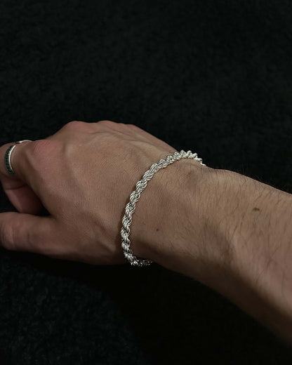 Halat Zincir Bileklik - 4,5mm 925 Ayar Gümüş