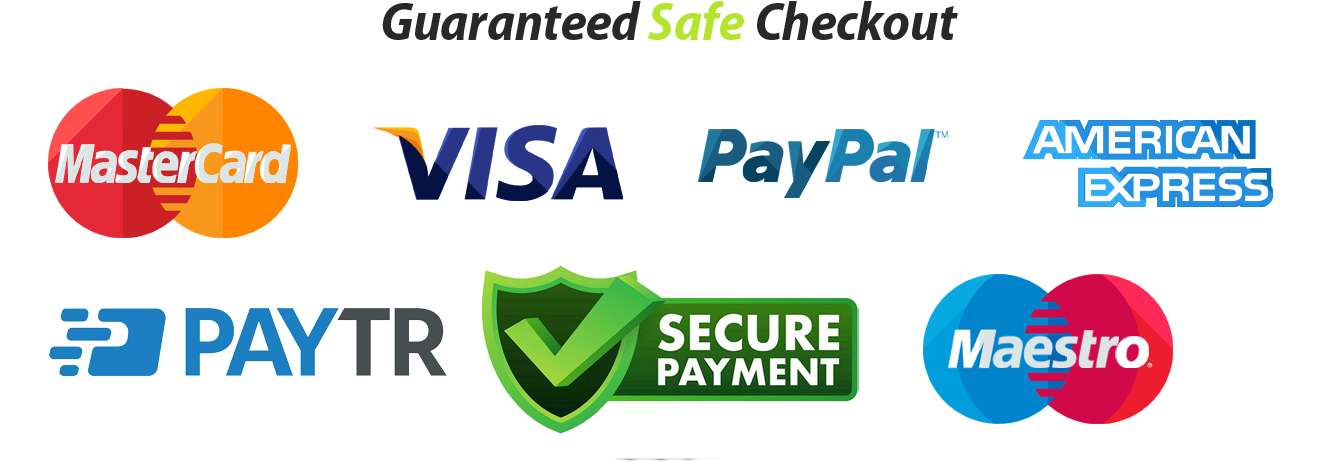 Guaranteed Safe Checkout - Visa, Mastercard, PayTR, PayPal, Amex, Maestro