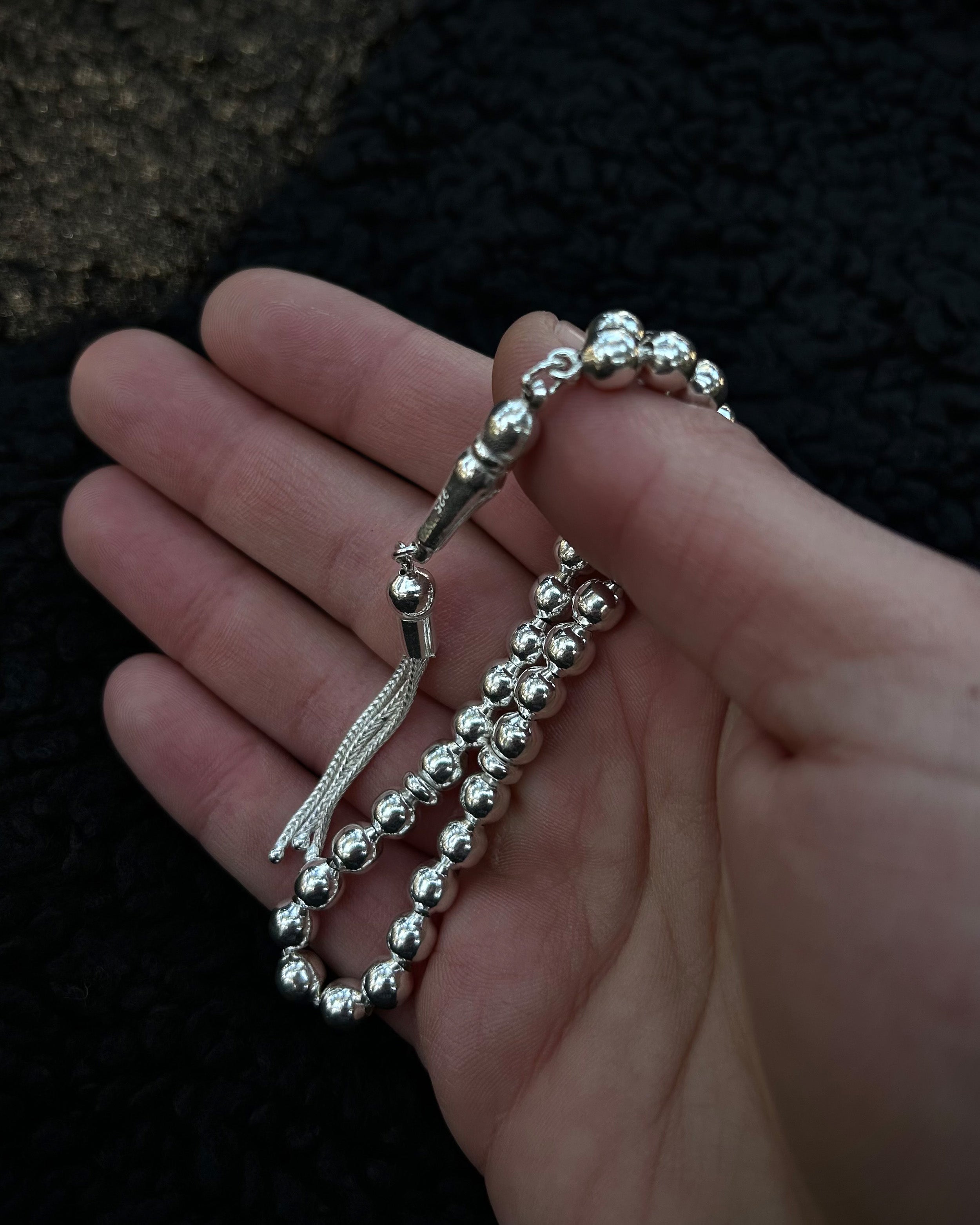 Zincirli Yuvarlak Tesbih – 925 Ayar Gümüş – Osiris Jewelry